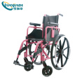 Cadeira de rodas manual dobrável em aço de alumínio multicolorido